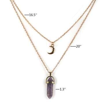 Yunison Healing Crystal Stone Moon Choker Necklace Witch Jewelry for Women