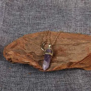 Yunison Healing Crystal Stone Moon Choker Necklace Witch Jewelry for Women