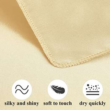 Aneco Satin Napkin Square 20 x 20 Inches Dinner Napkins Weddings Party Napkin Soft Table Napkins for Romantic Weddings Party Dinner Decoration