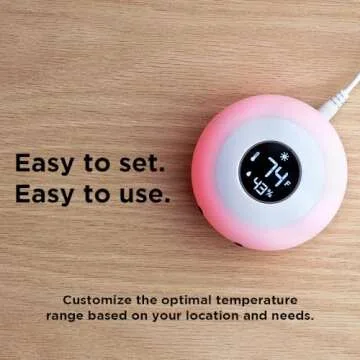 LittleHippo Kelvin Color Changing Night Light, Room Thermometer and Hygrometer (Humidity Monitor) for Nursery, Baby's Bedroom, Child's Room