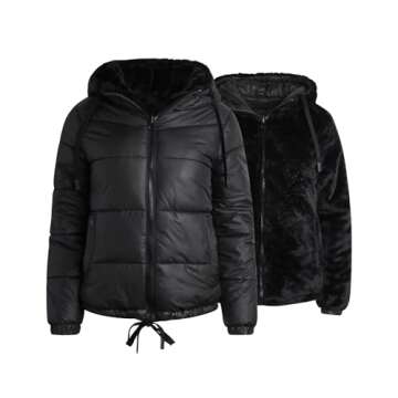 Steve Madden Women's Winter Jacket - Heavyweight Reversible Quilted Puffer Parka Coat Faux Fur Lined...