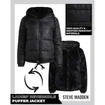 Steve Madden Women's Faux Fur Lined Puffer Jacket
