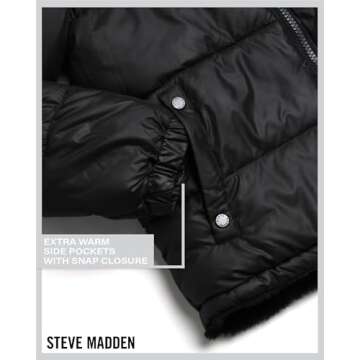Steve Madden Women's Faux Fur Lined Puffer Jacket