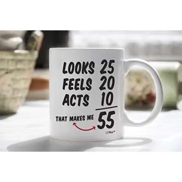 55th Birthday Gifts for Men & Women. Perfect 55 Years Old Birthday Party Supply Decorations 1970 Coffee Mug. Celebrate Your 55 Years of Awesomeness in Style with This Unique and Fun LiliWair Glassware