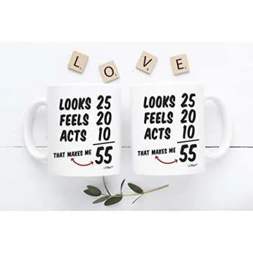 55th Birthday Gifts for Men & Women. Perfect 55 Years Old Birthday Party Supply Decorations 1970 Coffee Mug. Celebrate Your 55 Years of Awesomeness in Style with This Unique and Fun LiliWair Glassware
