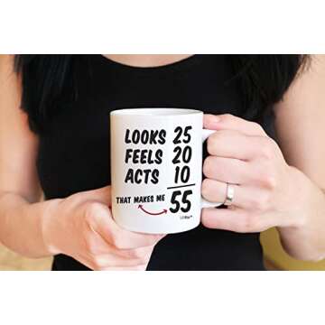 55th Birthday Gifts for Men & Women. Perfect 55 Years Old Birthday Party Supply Decorations 1970 Coffee Mug. Celebrate Your 55 Years of Awesomeness in Style with This Unique and Fun LiliWair Glassware