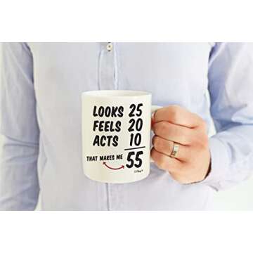 55th Birthday Gifts for Men & Women. Perfect 55 Years Old Birthday Party Supply Decorations 1970 Coffee Mug. Celebrate Your 55 Years of Awesomeness in Style with This Unique and Fun LiliWair Glassware