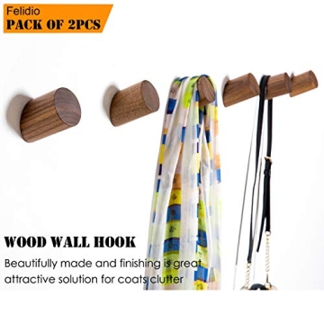 Felidio Wall Hooks - Premium Walnut Coat Rack for All Spaces
