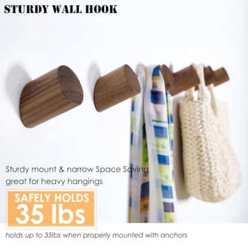 Felidio Wall Hooks - Premium Walnut Coat Rack for All Spaces