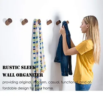 Felidio Wall Hooks - Premium Walnut Coat Rack for All Spaces