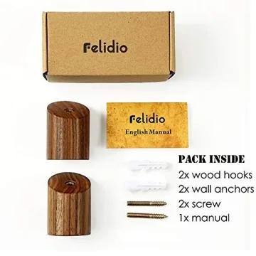 Felidio Wall Hooks - Premium Walnut Coat Rack for All Spaces