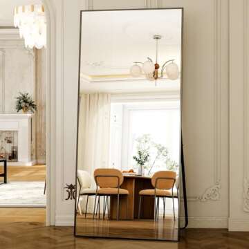 GLSLAND-38 x 77" Rectangular Full Length Mirror - Large Floor Mirrors Aluminum Alloy Frame Full Body...