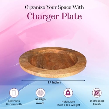 Alpha Living Home Wooden Charger Plates for Elegant Dining