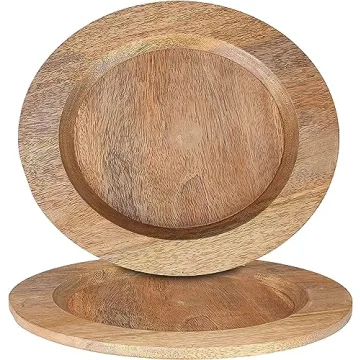 Alpha Living Home Wooden Charger Plates for Elegant Dining