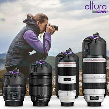 Altura Photo Neoprene Lens Bag Set for DSLR & Mirrorless Cameras