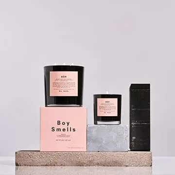 Boy Smells Ash Scented Candle for Men and Women, Coconut, Beeswax, & Soy Candle Blend, Aromatherapy Candles for Home, 8.5 oz Jar, 50 Hour Burn