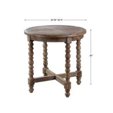Samuelle 26 inch End Table - Rustic Reclaimed Wood Design