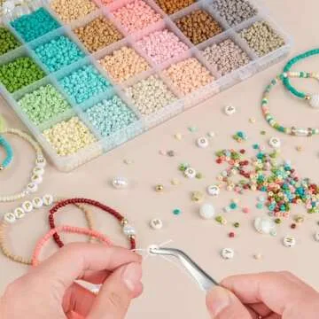 TEXGIZRLY 3mm Glass Seed Beads for Bracelets Making, Friendship Bracelet Making Kit for Girls, 24 Colors Bead Bracelet Kit, Beads for Jewelry Making Kit, DIY, Arts and Crafts Gifts Age 3+