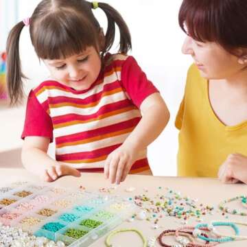 TEXGIZRLY 3mm Glass Seed Beads for Bracelets Making, Friendship Bracelet Making Kit for Girls, 24 Colors Bead Bracelet Kit, Beads for Jewelry Making Kit, DIY, Arts and Crafts Gifts Age 3+