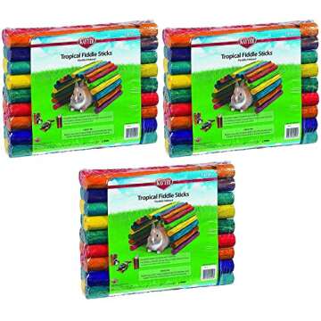 (3 Pack) Kaytee Tropical Fiddle Sticks Hideout, Size Large