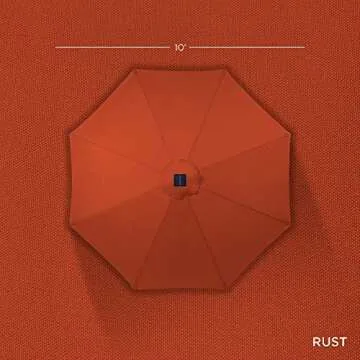 Best Choice Products 10ft Solar Polyester LED Lighted Patio Umbrella w/Tilt Adjustment and UV-Resistant Fabric - Rust