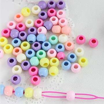 Hair Beads Set for Girls - Includes 200 Hair Beads, Quick Beader, Ponytail Balls, Rubber Bands, and Rat Tail Comb