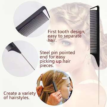 Hair Beads Set for Girls - Includes 200 Hair Beads, Quick Beader, Ponytail Balls, Rubber Bands, and Rat Tail Comb