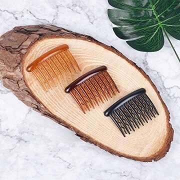 WBCBEC 18 Pieces Plastic Teeth Hair Combs Tortoise Side Comb Hair Accessories for Fine Hair