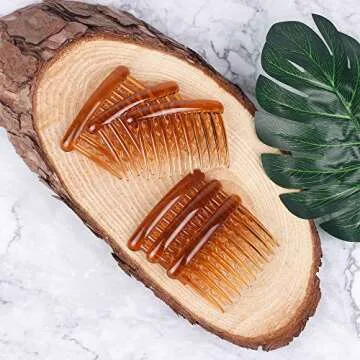 WBCBEC 18 Pieces Plastic Teeth Hair Combs Tortoise Side Comb Hair Accessories for Fine Hair
