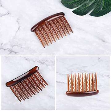 WBCBEC 18 Pieces Plastic Teeth Hair Combs Tortoise Side Comb Hair Accessories for Fine Hair