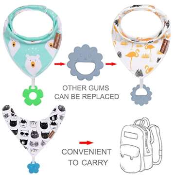 Vuminbox Organic Cotton Baby Bandana Drool Bibs 6-Pack