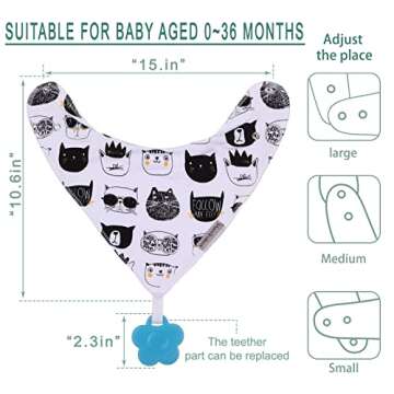 Vuminbox Organic Cotton Baby Bandana Drool Bibs 6-Pack