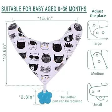 Vuminbox Organic Cotton Baby Bandana Drool Bibs 6-Pack