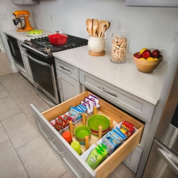 Customizable Maple Wood Kitchen Drawer Organizer by Rev-A-Shelf