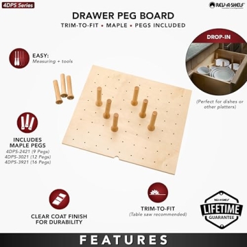 Customizable Maple Wood Kitchen Drawer Organizer by Rev-A-Shelf