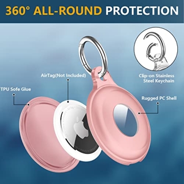 Lanteso AirTag Keychain for Apple Airtags Holder