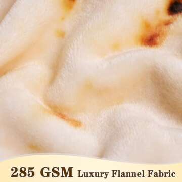 mermaker Burritos Tortilla Throw Blanket 2.0 Double Sided 80 inches for Adult and Kids, Giant Funny Realistic Food Blanket, 285 GSM Novelty Soft Flannel Taco Blanket (Yellow Blanket-Double Sided)