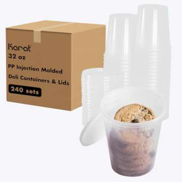 Karat [32oz - 240 ct] Clear PP Injection Molded Round Deli Containers with Lids (FP-IMDC32-PP)