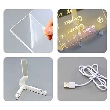 MEETULED Light Up Dry Erase Board with Colorful Pens