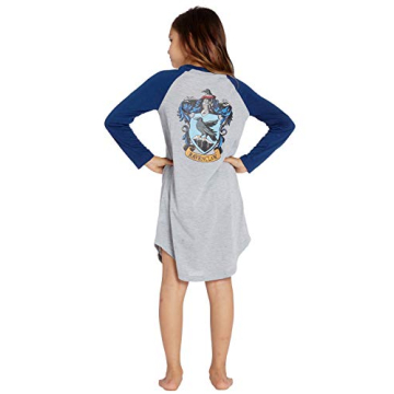 INTIMO Big Girls Harry Potter Pajama Nightgown Sleep Shirt (Ravenclaw, 10/12)