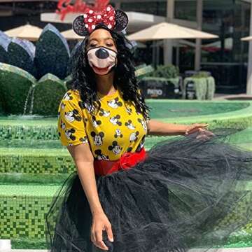 JIAHANG Polka Dot Mic Mouse Ear Headband Hair Bow Headband, Sequin Bow Festival Fashion Hairband Amusement Park Headwear for Women Girls