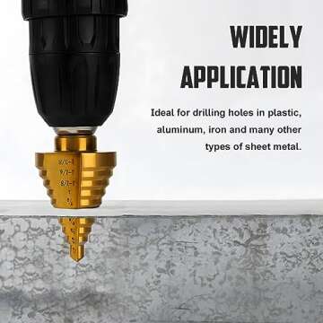 COMOWARE 5-Piece Titanium-Coated Step Drill Set