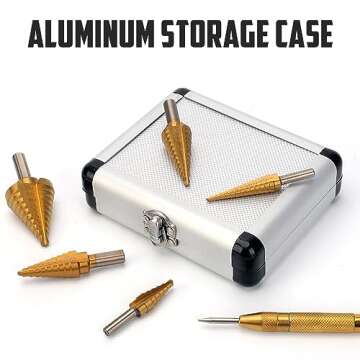 COMOWARE 5-Piece Titanium-Coated Step Drill Set