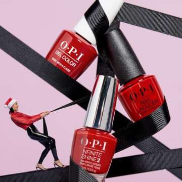OPI Infinite Shine, Opaque Crème Finish Red Nail Polish, Up to 11 Days of Wear, Chip Resistant & Fast Drying, Holiday 2023 Collection, Terribly Nice, Rebel With A Clause, 0.5 fl oz