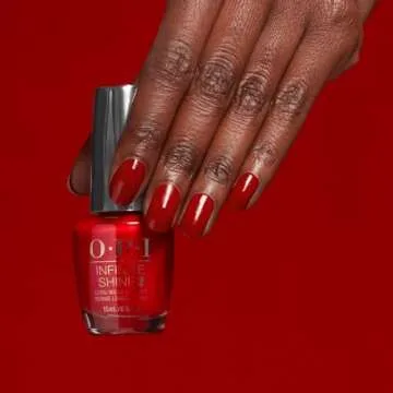 OPI Infinite Shine, Opaque Crème Finish Red Nail Polish, Up to 11 Days of Wear, Chip Resistant & Fast Drying, Holiday 2023 Collection, Terribly Nice, Rebel With A Clause, 0.5 fl oz
