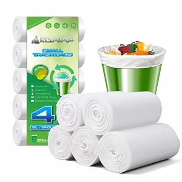 220 Counts Aklyaiap 4 Gallon Trash Bags - Tear & Leak Resistant, Biodegradable, Unscented for Home &...