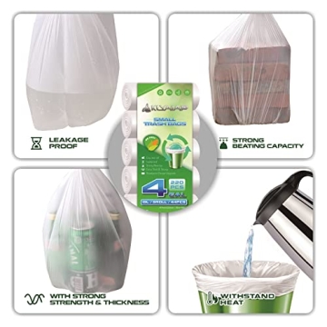 Durable Aklyaiap 4 Gallon Trash Bags - Biodegradable 220 Counts