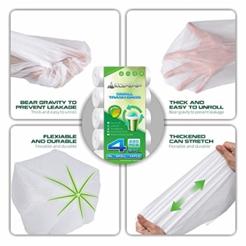 Durable Aklyaiap 4 Gallon Trash Bags - Biodegradable 220 Counts
