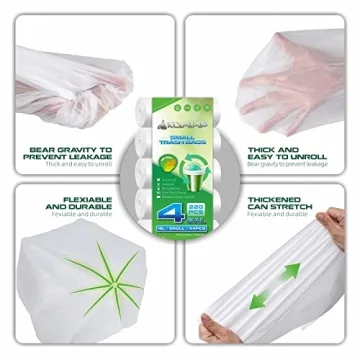 Durable Aklyaiap 4 Gallon Trash Bags - Biodegradable 220 Counts