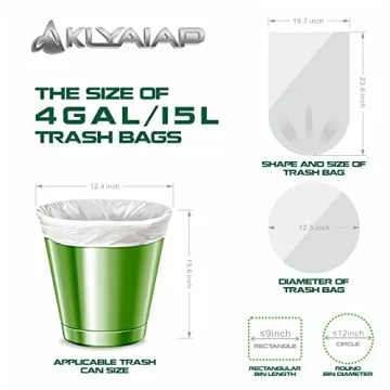 Durable Aklyaiap 4 Gallon Trash Bags - Biodegradable 220 Counts